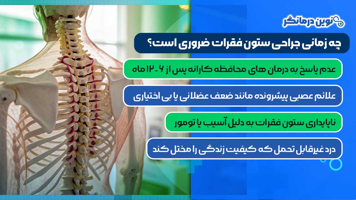 چه زمانی جراحی ستون فقرات ضروری است؟