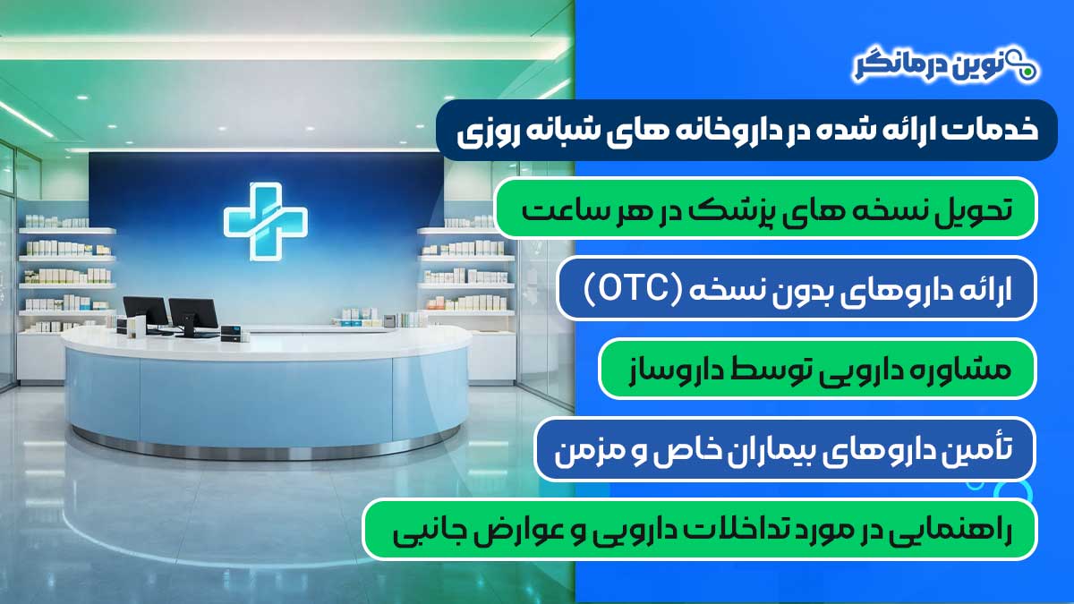 خدمات ارائه‌ شده در داروخانه‌ های شبانه‌ روزی
